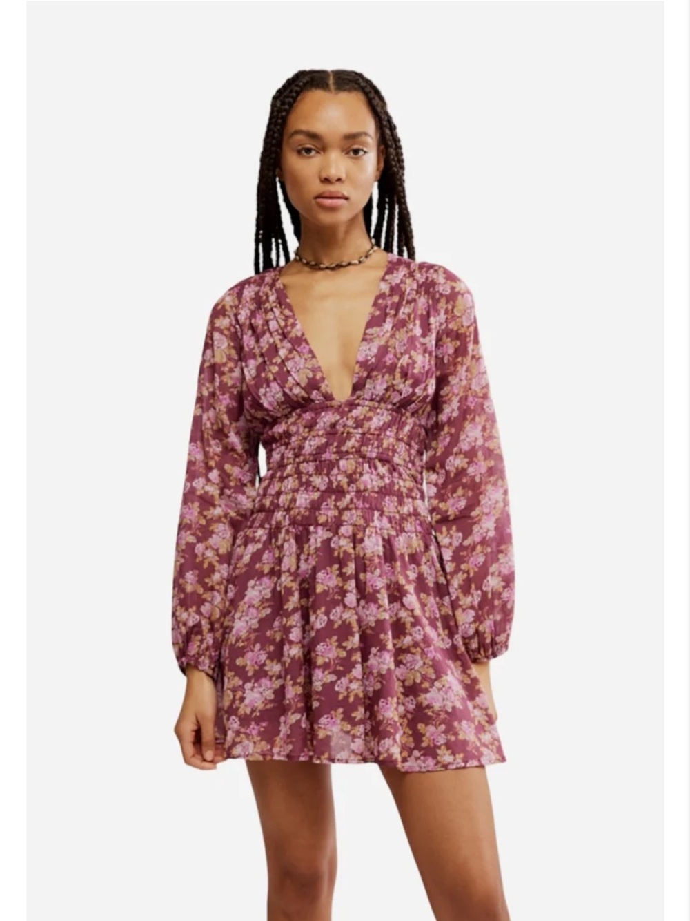 Free People Keep You Mini Dress in Berry Combo Size XS